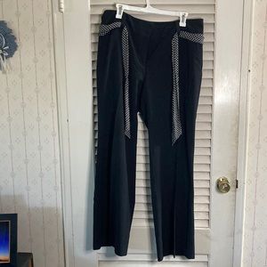 AB Studios - size 14 black pants with scarf belt